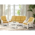 thumbnail image 5 of Malibu Lounge Three-Seater Sofa Natural Rattan Wicker Handmade Design with Light Brown Cushions, White Color, 5 of 6