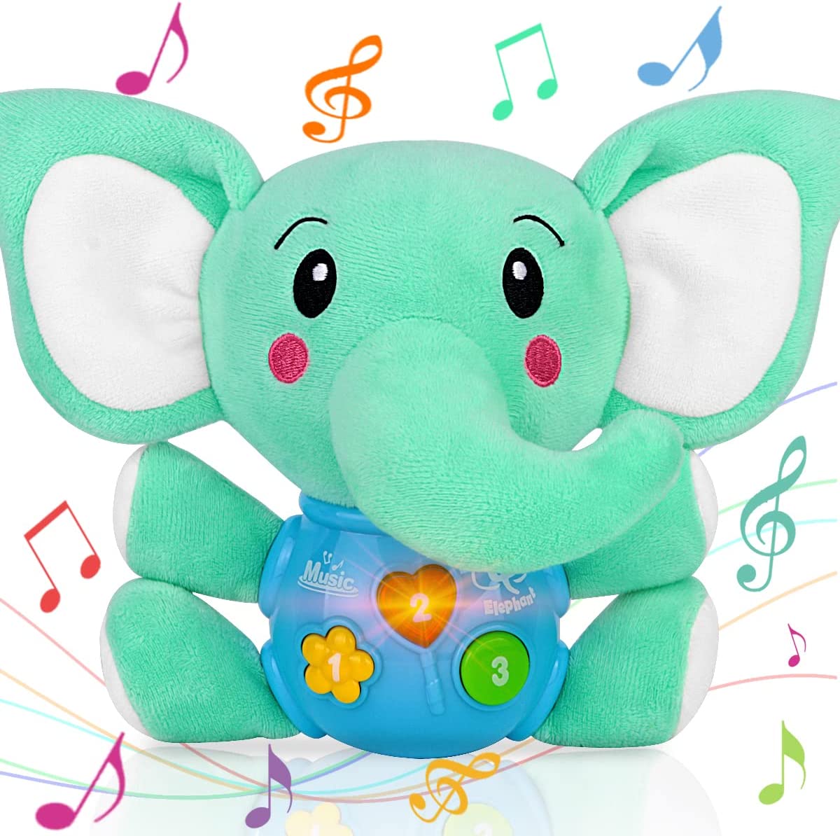 Plush Elephant Baby Toys 6 to 12 Months Musical Light Up Toys for
