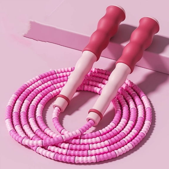 ShaoXinWan Rope for Fitness Exercise Equipment, Rope Skipping with Soft Beaded Segments, I for Home or Outdoor Use, Provides a Great Cardiovascular Workout and Fun for All Ages(Red)