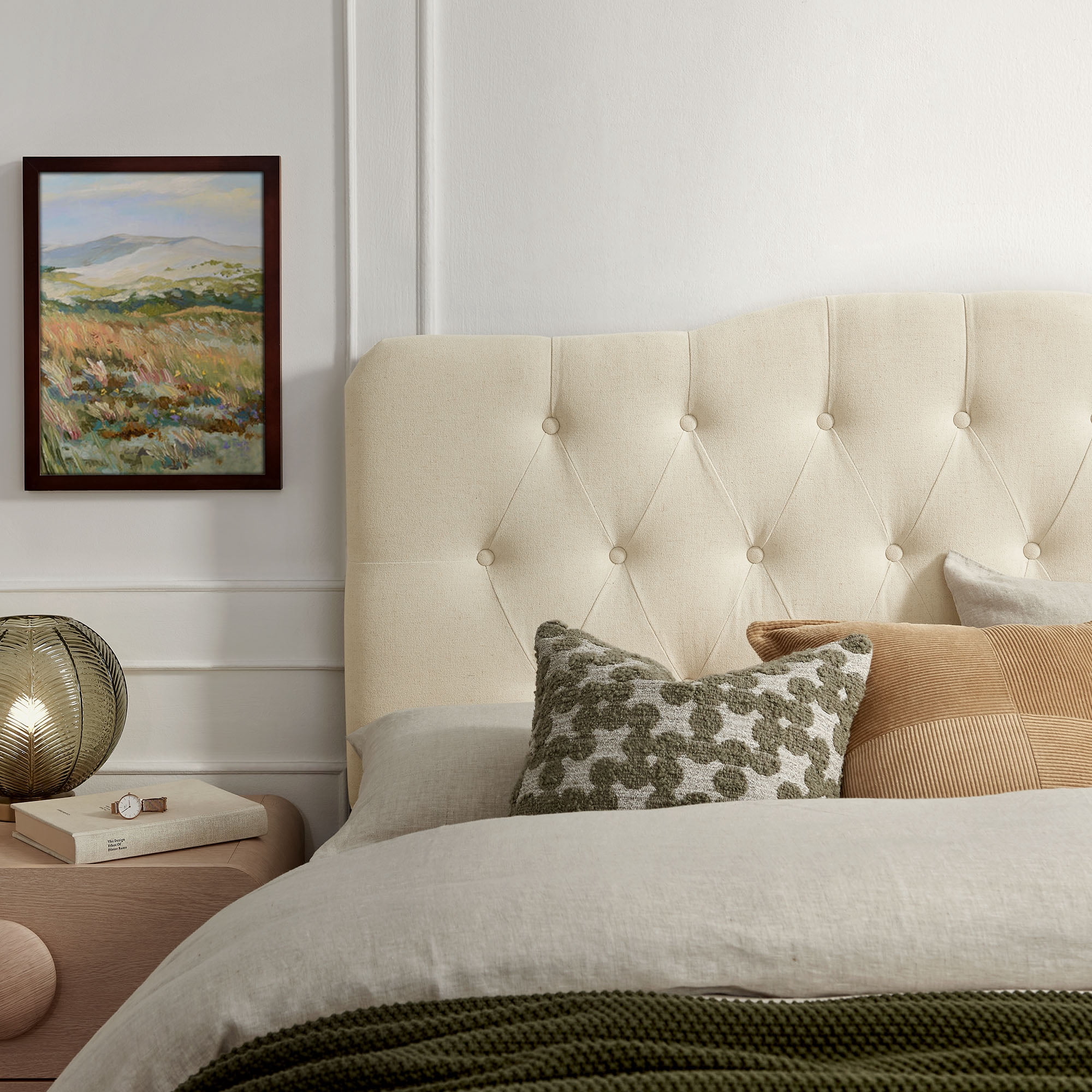 Annabel Premium Linen Blend Full Headboard in Linen