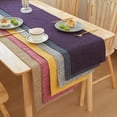 thumbnail image 3 of Xiao Hua 1 pieza de almohadilla aislante de lino verde grueso para mesa de comedor, cojín de escritorio de oficina, bandera de mesa decorativa, tela de bandera de té resistente al calor 180*30 cm, 3 of 5