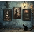 thumbnail image 4 of Vintage Halloween Witch Wall Art Dark Academia Witch Hat on Books Witchcraft Spells Wall Decor Gothic Melancholy Skull Poster Print Artwork for Halloween Party Living Room Home（Only canvas）, 4 of 6