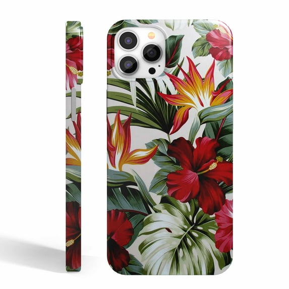 Tobelint Deep Red Flower Case for iPhone 14 Pro Max,Aesthetic Colourful Floral Pattern Bumper Case Cover