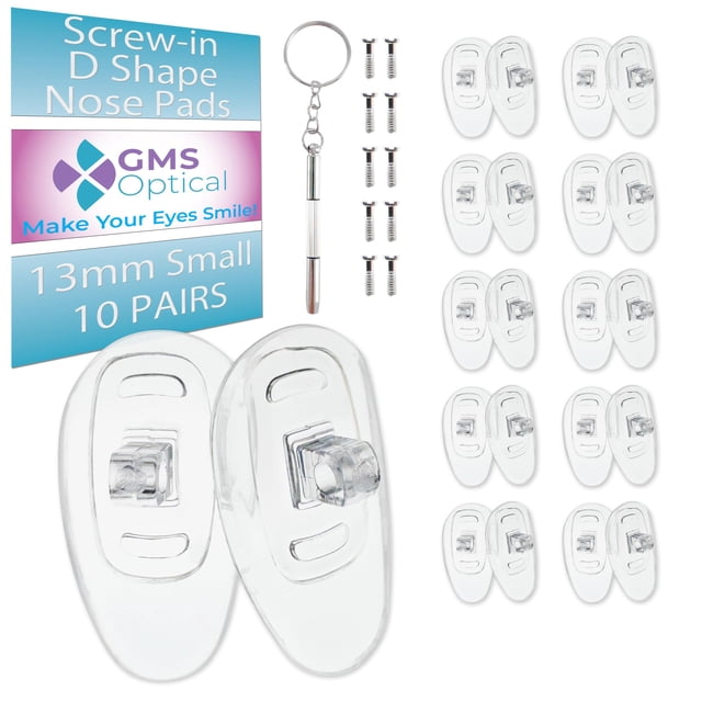 Kit de reparación de anteojos GMS Optical en forma de D, tornillo de silicona