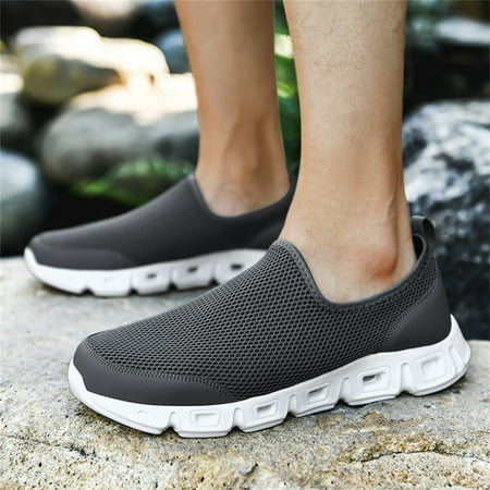 

Sneakers Men Solid Color Mesh Breathable Slip On Low Top Flat Casual Sneakers