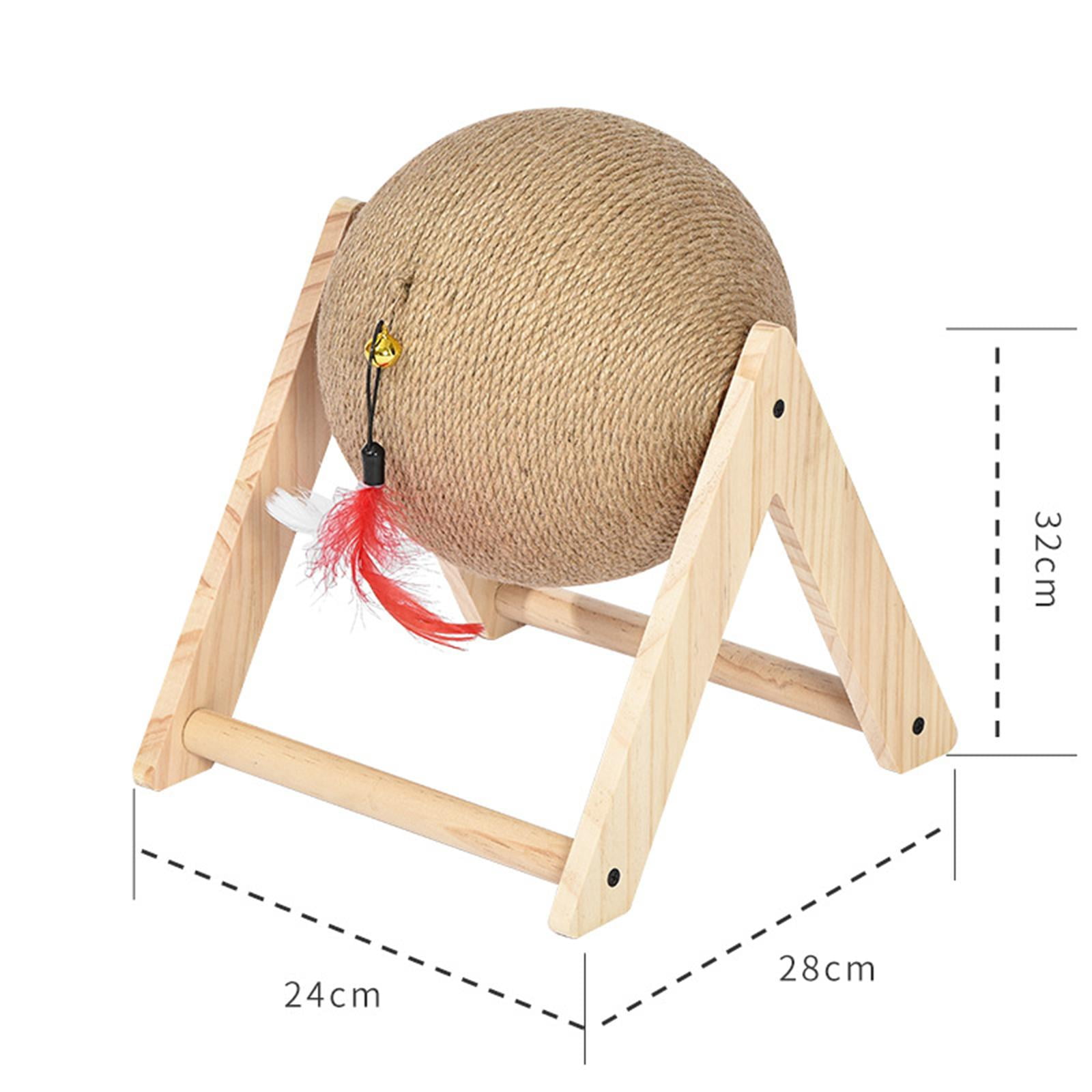 Bvdfgk Cat Scratching Ball Toy Wooden Stand Interactive V-Shape Cat Scratcher Keep Cats