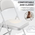thumbnail image 3 of WASUHE 2 Pack Folding Chairs with PU Vinyl Padded Seat & Back, 330 lbs Heavy Duty Metal Frame, Stackable & Easy Storage, Foldable Chairs for Wedding, Party, Office & Events, White, 3 of 9