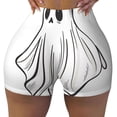 thumbnail image 2 of Balery Cute Ghost Simple Drawing Pantalones cortos de entrenamiento estampados para mujer, sin costuras, ajustados, para gimnasio, yoga, correr, deportes, ejercicio activo, fitness.-Small, 2 of 8