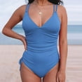 thumbnail image 4 of Aayomet Plus Size Swimsuit for Women Side High Cut Bathing Suit Ribbed Swimwear (A, M), 4 of 4