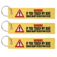 thumbnail image 1 of 3pcs Fashion Embroidery Warning Sign Key Chains Creative Key Pendants (yellow), 1 of 2