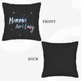 thumbnail image 6 of Set of 2 Decorative Throw Pillow Covers 18x18in - Black Background with ' Mommy Ain ' t Easy ' in Vibrant Blue & Red Perfect for Couch Bed Car, 6 of 8