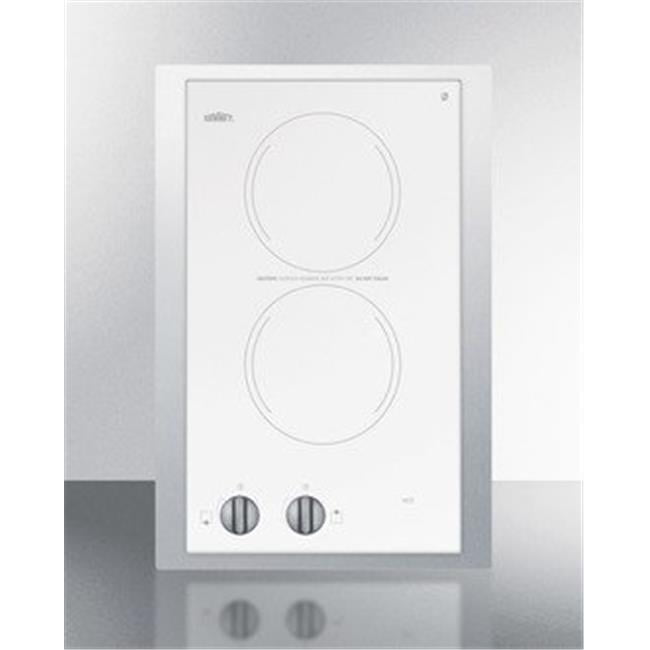 Summit Appliance CR2220WHTK15 15 in. 230V Electric Smoothtop Cooktop