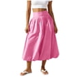 thumbnail image 2 of YSUEJPF Women's Bubble Midi Skirt Elastic Waist Puffy Hem Skirt Solid Casual Beach Skirts, 2 of 6