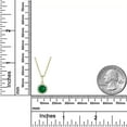 thumbnail image 2 of AVORA 10K Yellow Gold May Birthstone- Emerald with Simulated Diamond CZ Halo Pendant Necklace with 18" Chain, 2 of 5
