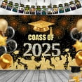 thumbnail image 2 of 2025 Class Graduation Photography Black And Gold Bachelor Cap Balloon Grad Congrats Banner Background Congrats Grad Prom Banner Background, 2 of 8