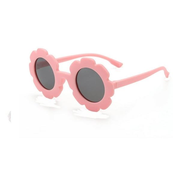 Cute Kids Toddler Baby Round Flower Sunglasses UV Protection Colorful Sunnies Glasses for Boys Girls 0-8T - Pink