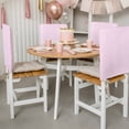 thumbnail image 3 of Pink White Stripe Chair Back Covers, Removable Chair Covers for Dining Chairs Set of 4, Washable Chairs Slipcovers Back Seat Protector for Wedding Party 19"x20", 3 of 9