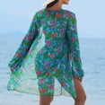 thumbnail image 4 of Trajes de Baño de Bikini de Mujer con Correas Impresas V Sexy Split Set de Tres Piezas, Diseño de Corte Alto para la Piscina de Playa Y las Vacaciones de Verano, 4 of 9