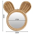 thumbnail image 1 of Handmade Natural Rattan Innovative Makeup Mirror Cute  Ears Mirror Rising Bathroom Wall Hanging Mirror Home Decoration, 1 of 6
