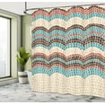 thumbnail image 4 of Ambesonne Tiles Shower Curtain, Antique Roman Retro Pattern, 69"Wx84"L, Turquoise Brown, 4 of 4