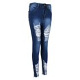thumbnail image 1 of Pantalones vaqueros ajustados desgastados, de largo completo, estilo casual, de tiro medio para mujer 2XL, 1 of 9