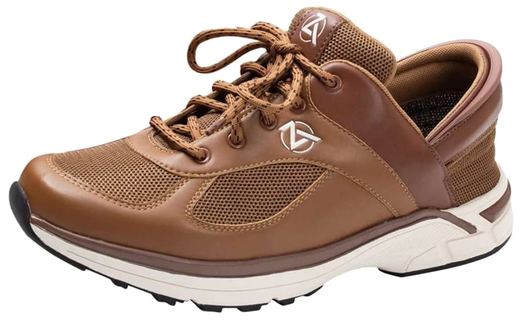 Zeba Men's Hands Free SlipOn Walking Shoes (Brown, 8)