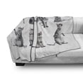 thumbnail image 3 of Cat Soft Flannel Fleece Throw Blanket, Collage of a Inquisitive Striped Shorthair Furry Playful Pussy Posing Art Print, Cozy Plush for Indoor and Outdoor Use, 50" x 60", Grey White, by Ambesonne, 3 of 6