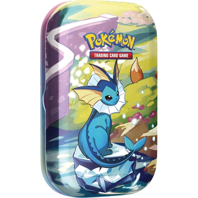 Pokemon TCG: Scarlet & Violet —Prismatic Evolutions Mini Tin - Vaporeon (2 Booster Packs & 1 Coin)