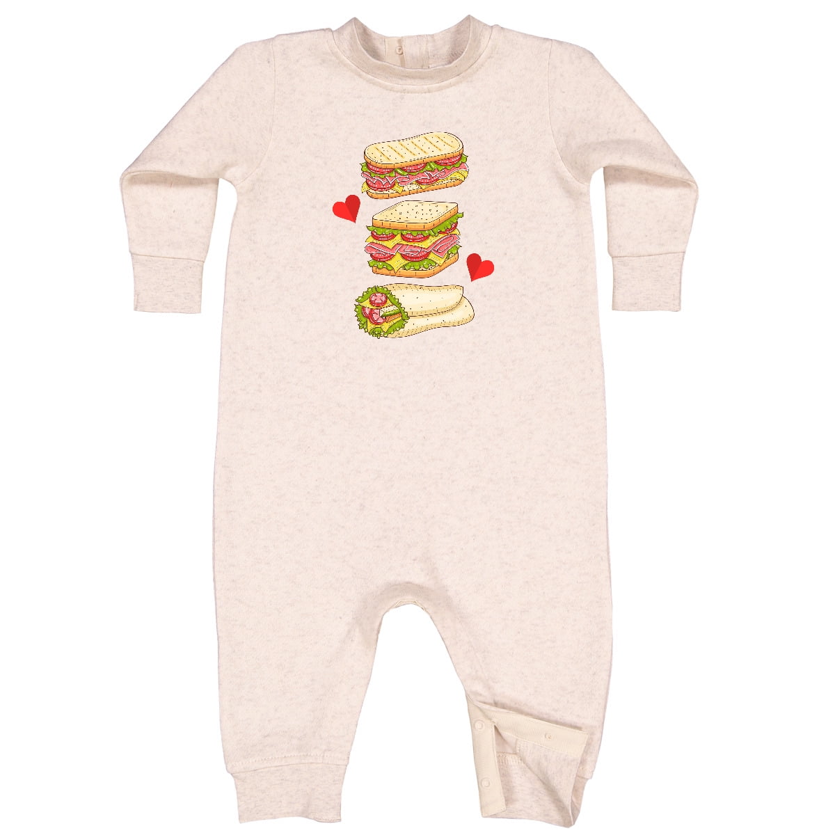Inktastic Sandwich Lover Deli Food Baby Fleece Romper