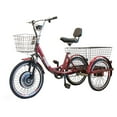 thumbnail image 3 of EWheels 3 Wheel Tricycle Mobility Scooter w/ Electric Or Pedal Option, Red, 3 of 3