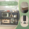 thumbnail image 3 of LEDREM Kitchen Island with 3 Shelves,Large Worktop and Industrial Steel Frame,Multi-Purpose Kitchen Cart,Easy Assembly,Greige and Black, 3 of 6