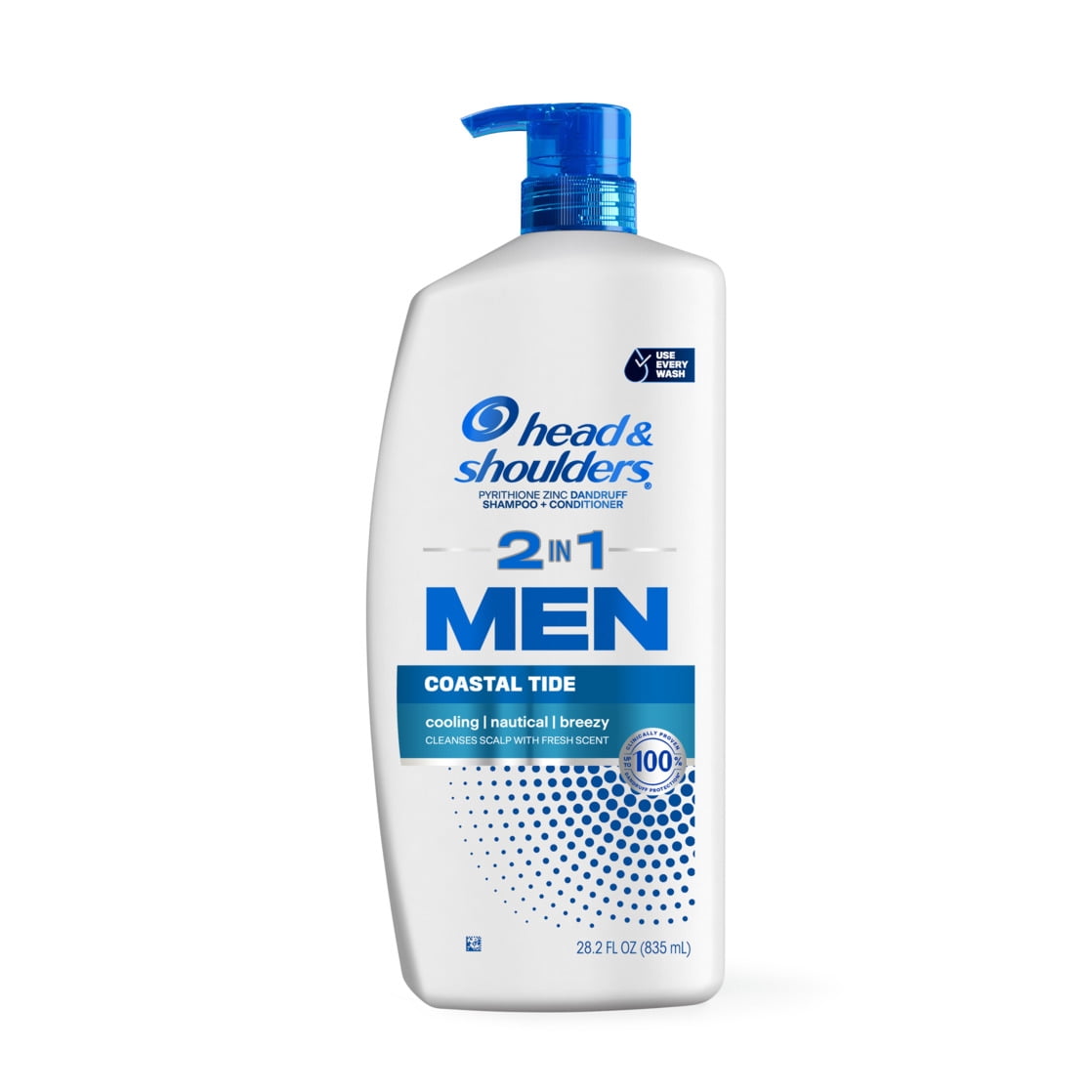 Head and Shoulders Dandruff Mens 2 in 1 Shampoo and Conditioner, Coastal Tide, 28.2 fl oz