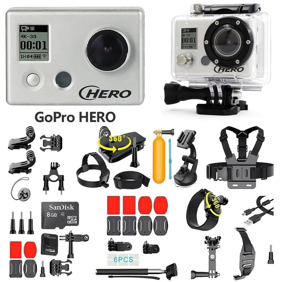 Restored GoPro HERO High Definition Camcorder Action Sports Camera With 40 PCS Accessories Kit 16G SD Card (Refurbished)