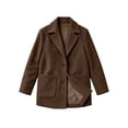 thumbnail image 7 of Asgosdo Women Wool Trench Coat Button Down Single Breasted Long Sleeve Soft Lined Casual Warm Peacoat Fall Winter Outerwear with Pockets, 7 of 7