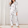 thumbnail image 6 of Rateoe Cute Poodle Dog Pattern Womens Pajamas Set Long Sleeve Sleepwear Button Down Nightwear Soft Cotton Pj Lounge Sets, 6 of 9