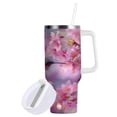 thumbnail image 2 of 40 oz Insulated Stainless Steel Tumbler Double Wall Stainless Steel Tumbler with 2-Way Drinking Beautiful Pink Hummingbird, 2 of 9
