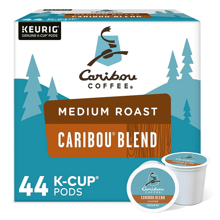 Caribou Coffee Caribou Blend, Single-Serve Keurig K-Cup Pod, Medium Roast Coffee, 44 Count, Perfect For Cold Weather, On The Go Drink