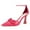 Pink, variant on FSJ Women Graceful Bowknot Pointed Closed Toe D'Orsay Pumps Ankle Strap Flared High Heels Sandals Party Wedding Cocktail Shoes Size 8 Yellow