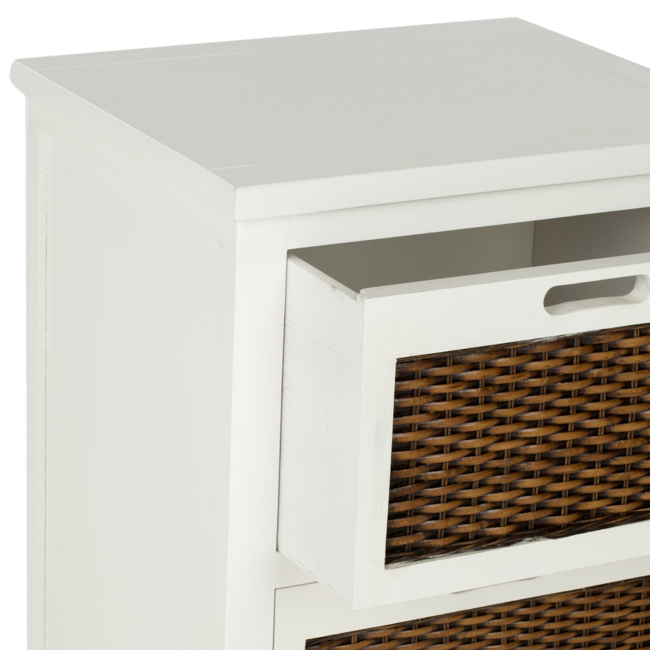 SAFAVIEH Jonah Country Rustic Two Drawer End Table, White