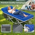 thumbnail image 3 of GVDV Folding Camping Cot for Adults with 2 Sided Mattress - 75" x 28" Cot, 1200D Oxford Portable Cot Bed with Carry Bag for Camp Travel Guest, Blue, 3 of 8