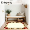 thumbnail image 3 of Ultra Soft Area Rug, Embroidered Rose Pink, Non Slip, Stain Resistant, Washable Area Rugs for Living Room, Bedroom(Beige, 6X9), 3 of 8