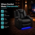 thumbnail image 4 of Chicago Theater Style Motion Recliner Chair With Adjustable Headrest – Luxury Power Reclining Chair with USB Cup Holders, and Premium Air Leather Upholstery, 4 of 10