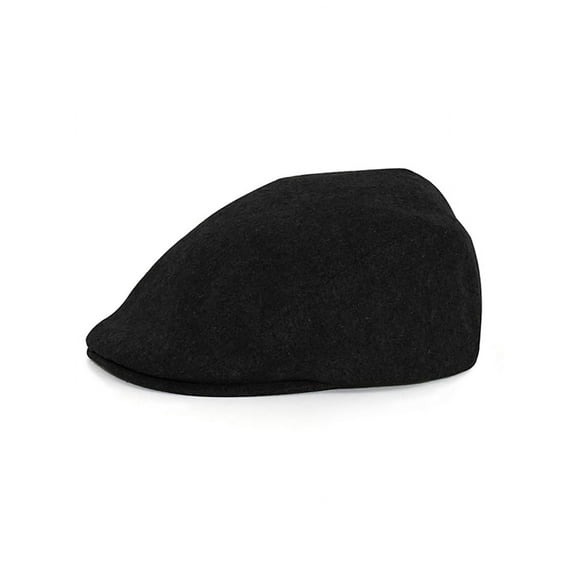 Elastic Wool Blend Ivy Cap, Black