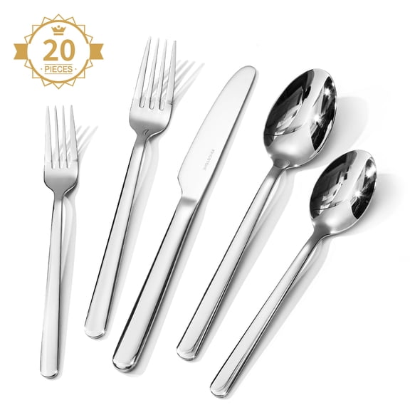 20-Piece 18/10 Stainless Steel Flatware Sets Service for 4