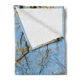 thumbnail image 2 of Nature Soft Flannel Fleece Throw Blanket, Crown of Trees Under Vibrant Sky Twig Birch Tranquility Relaxing Air Radial Image, Cozy Plush for Indoor and Outdoor Use, 70" x 90", Blue Brown, by Ambesonne, 2 of 5