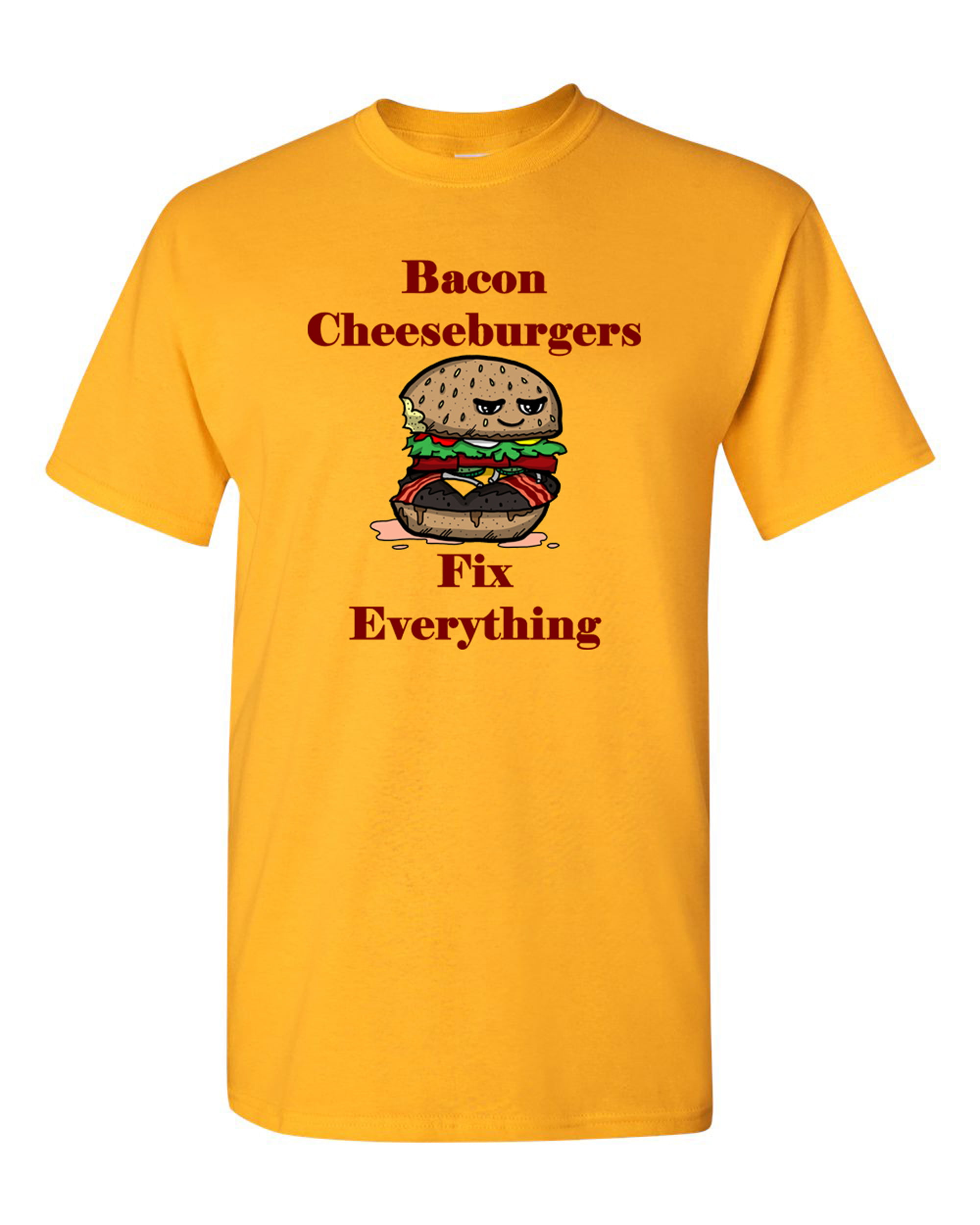 City Shirts Bacon Cheeseburgers Fix Everything Adult Dt T Shirts