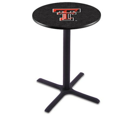 Texas Tech Pub Table - Texas Tech University Pub Table in Black Wrinkle Finish (28 in. Dia. x 36 in. H)