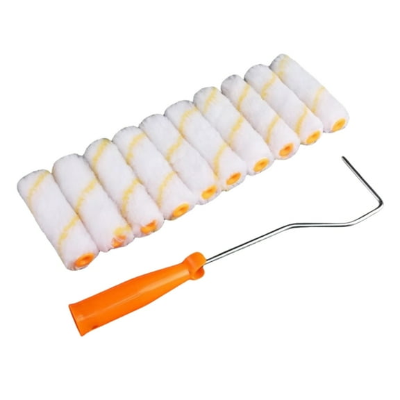 Mini Paint Roller Kit With 10Pcs Covers Roller Frame Paint Roller For Painting