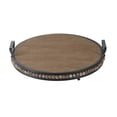 thumbnail image 2 of Wood Bead Tray with Metal Handles - 17.5"Dia. x 3.5" - Brown, 2 of 9