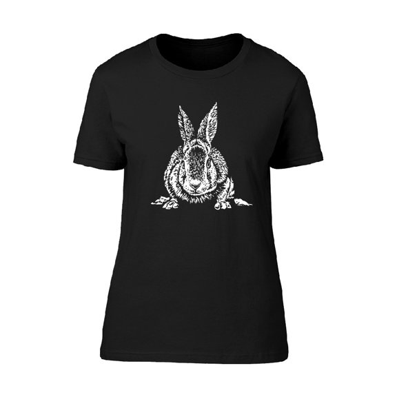 Cute Bunny White Sketch Tee Women's -Image by Shutterstock